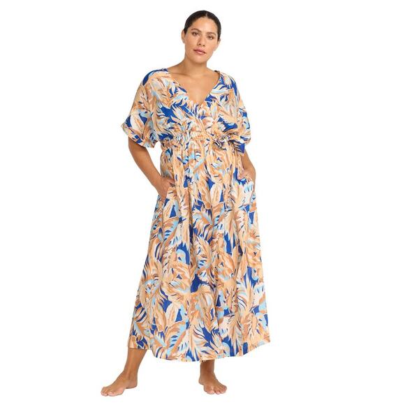 Artesands Areca Cea Verdi Cover Up Wrap Dress Size 20 to 22 Blue - Picture 2 of 14